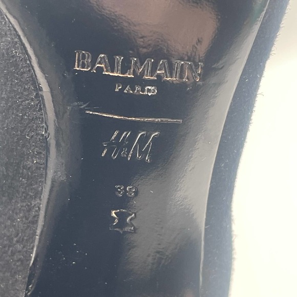 Balmain x H&M Peep-Toe Crystal Beaded Heel Boots Sz Eu 39 / US 8 - Picture 10 of 16